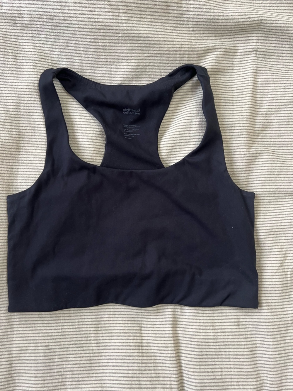 Girlfriend Collective Black Racerback Sports Bra